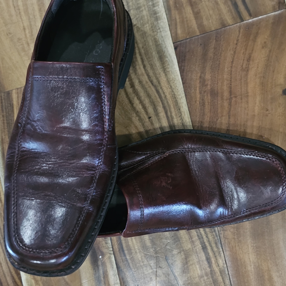 Ecco Design Brown Slip-On Loafers Polished Leather